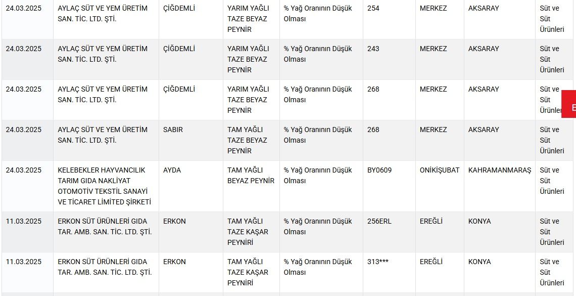 Gida Yeni Liste 2