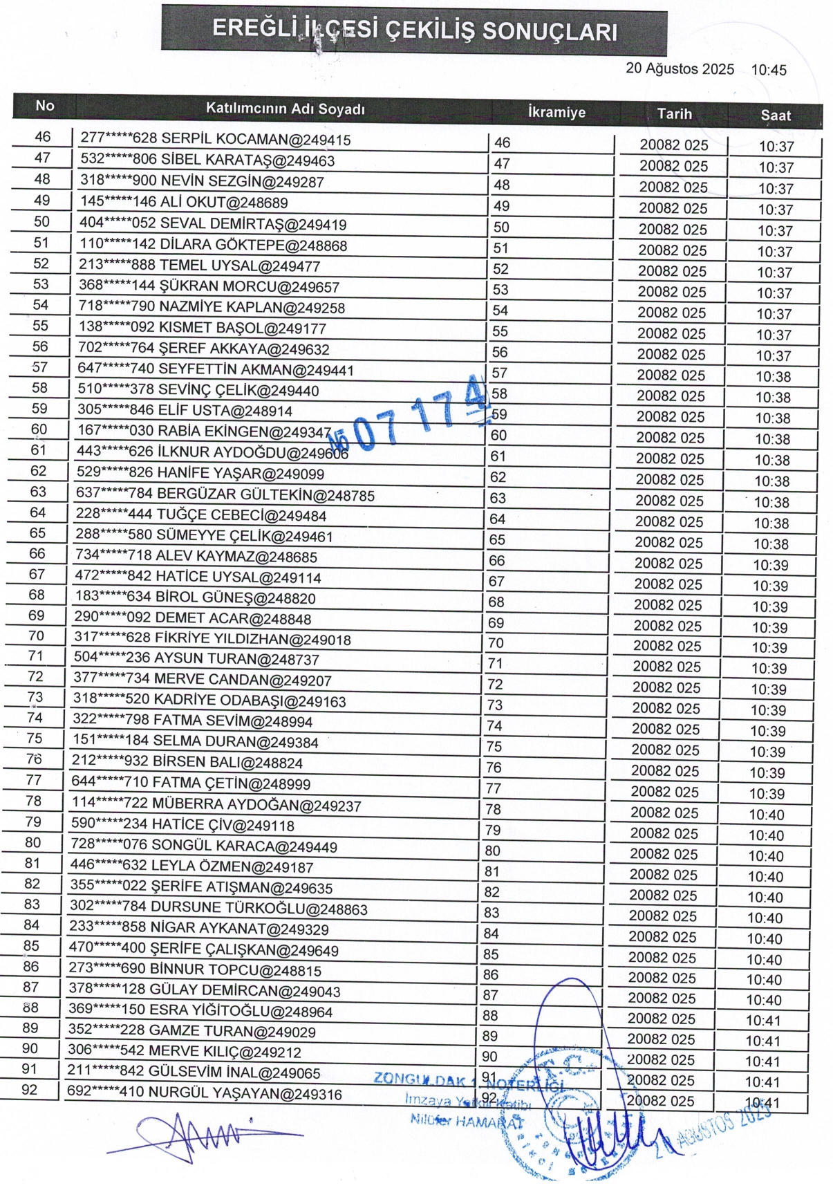 Noter Onayli Kura Sonuclari Page 0009