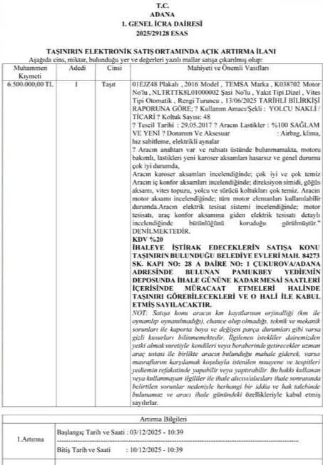 Adanasporun Takim Otobusu Satisa Cikiyor Hacizli Arac 65 Milyon Liradan Ihaleye Sunulacak