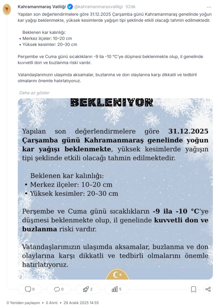 Kahramanmaras Valiligi Nsosyal Hesabi