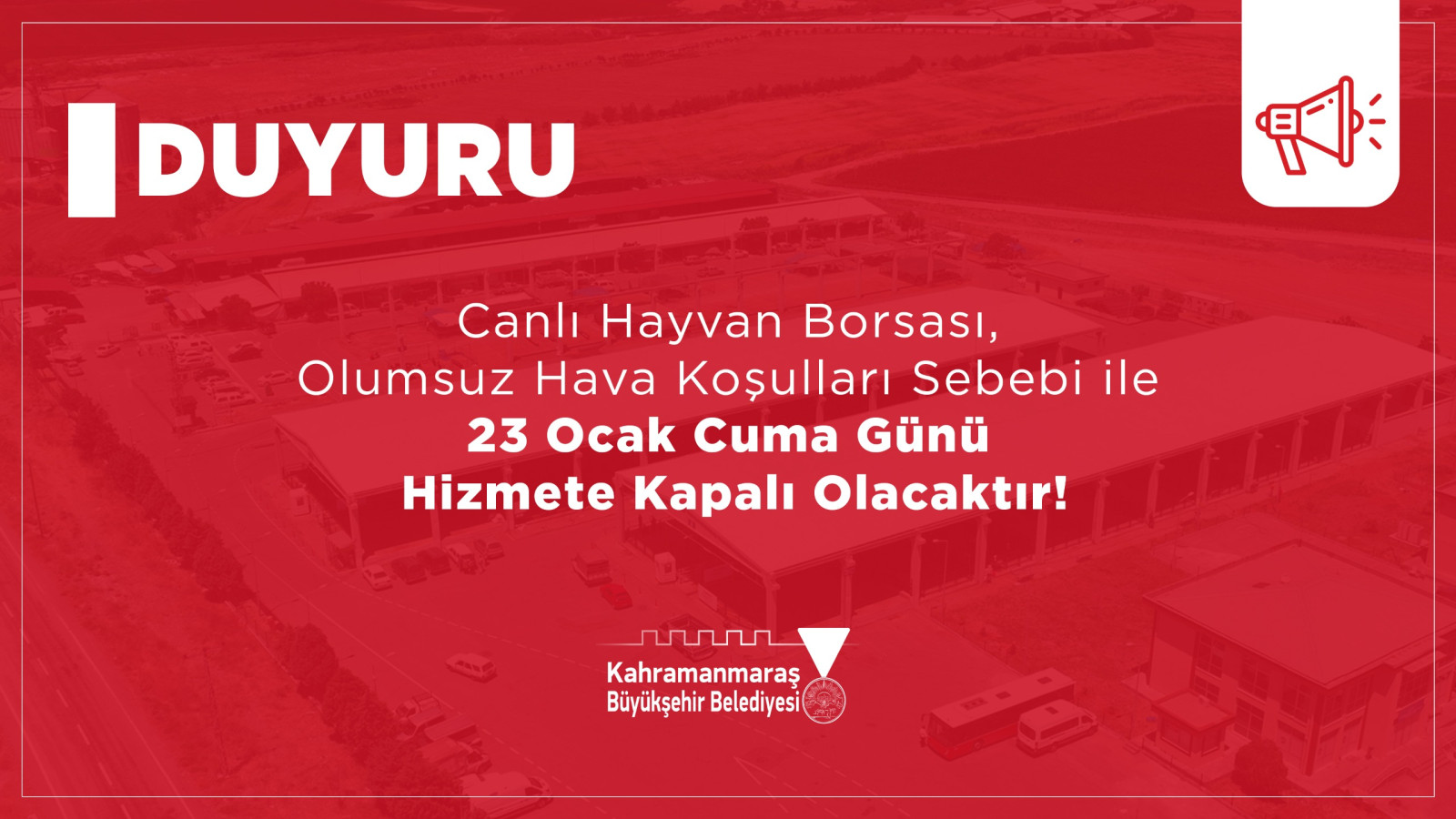 Canli Hayvan Borsasi 23 Ocakta Kar Yagisi Nedeniyle Hizmete Kapali Olacak