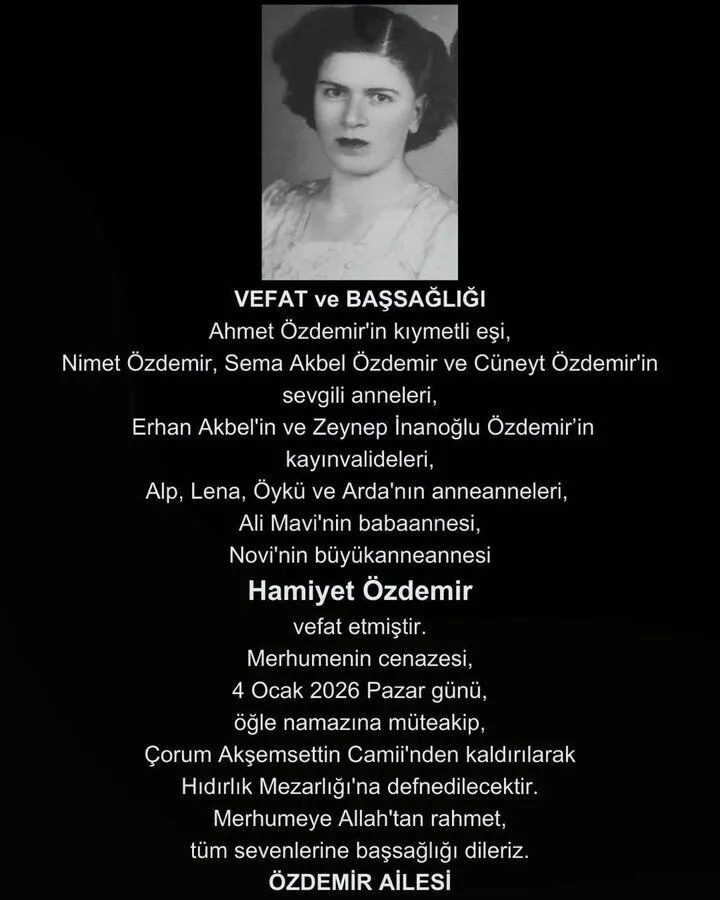 Gazeteci Cuneyt Ozdemirin Annesi Hamiyet Ozdemir Vefat Etti