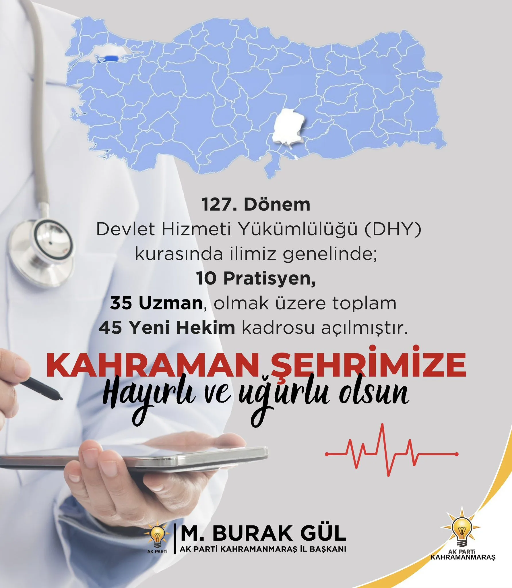 Kahramanmarasa 45 Yeni Hekim Kadrosu Acildi