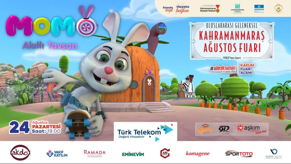 Akilli Tavsan Momo Kahramanmaras Geleneksel Agustos Fuarina Geliyor