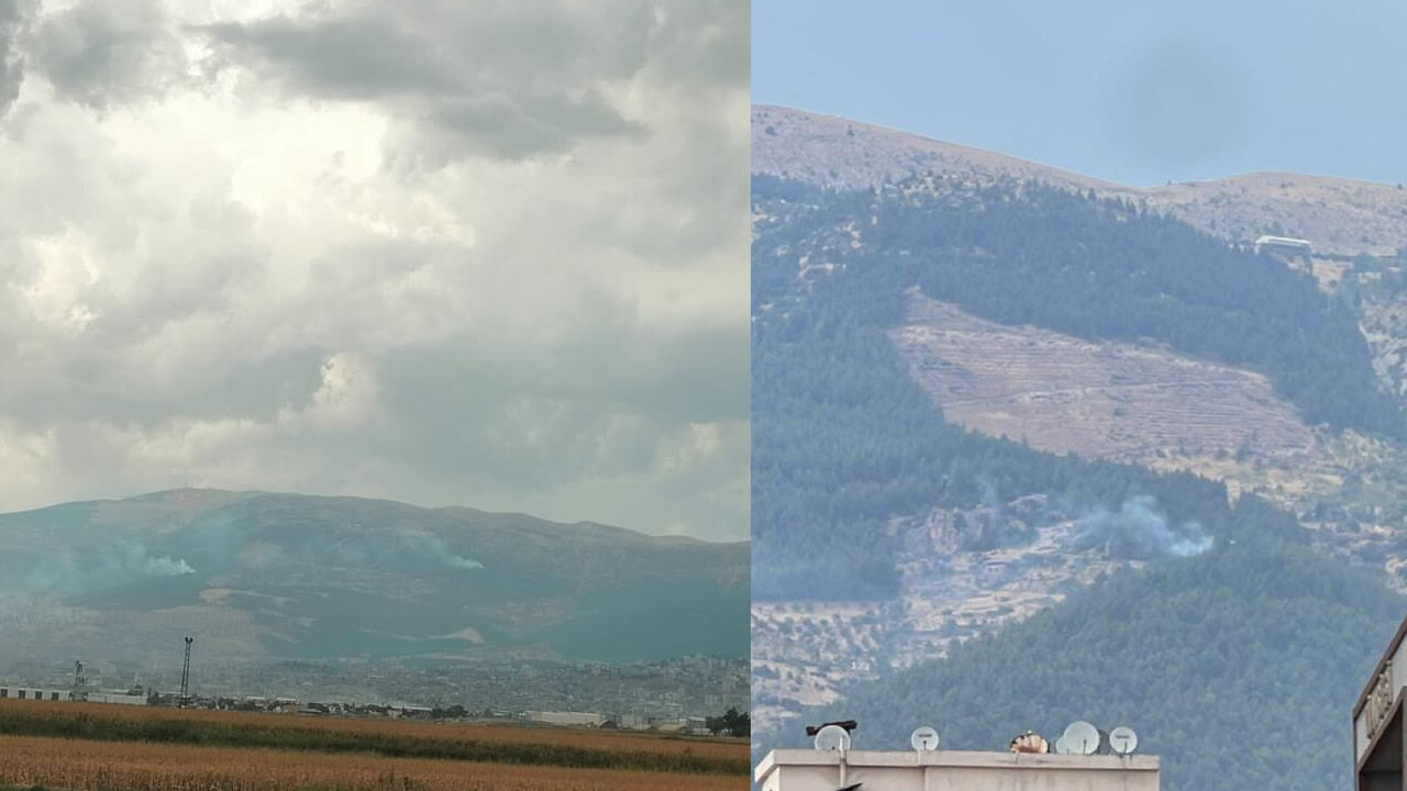 Kahramanmaraş’ta peş peşe yıldırımlar düştü, Ahır Dağı’nda yangın başladı