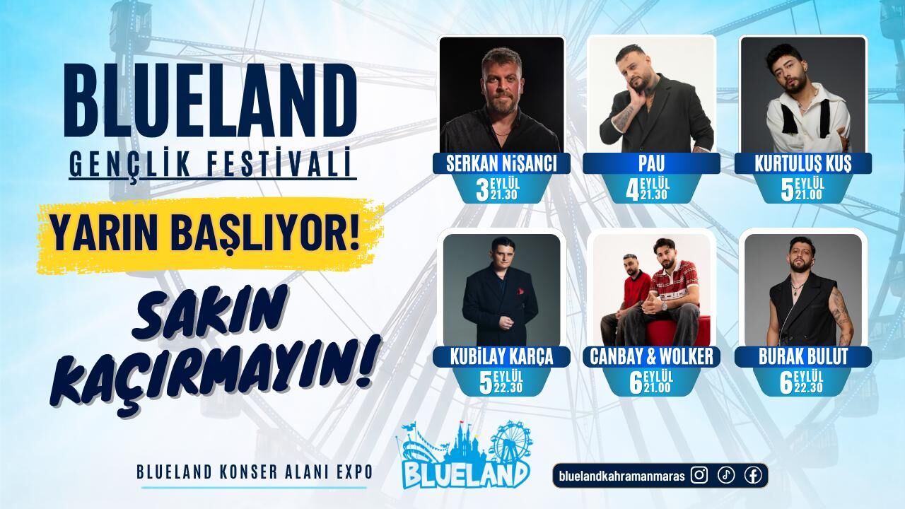Kahramanmaraş Blueland Gençlik Festivali Başlıyor