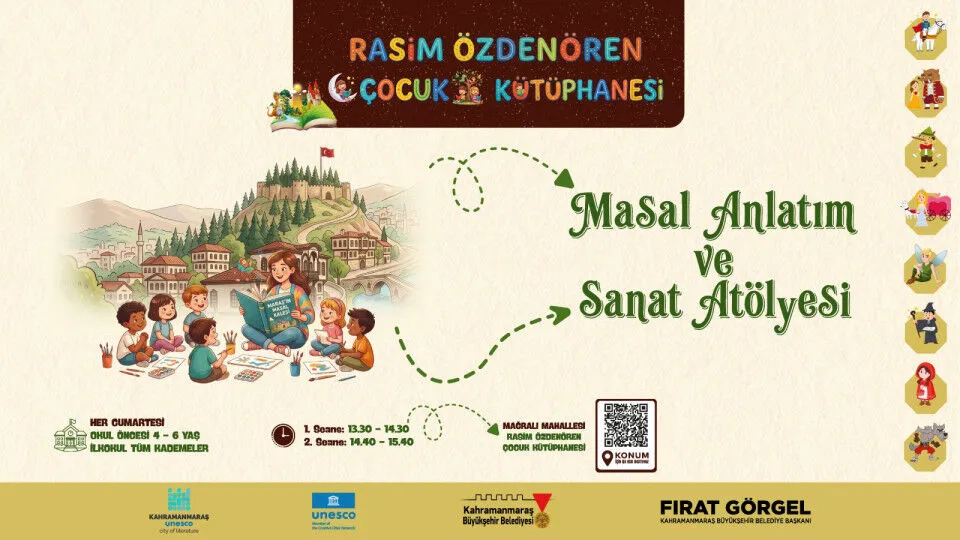 Kahramanmaras Cocuk Etkinlikleri Rasim Ozdenoren Kutuphanesi Masal Ve Sanat Atolyesi (1)